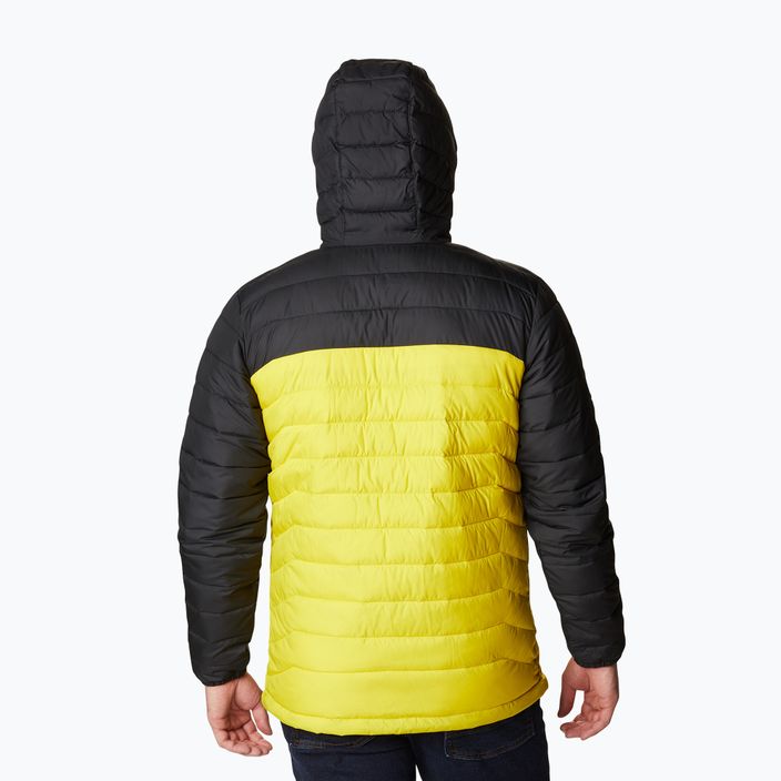 Columbia Powder Lite kapucnis férfi pehelypaplan kabát fekete/sárga 1693931 8