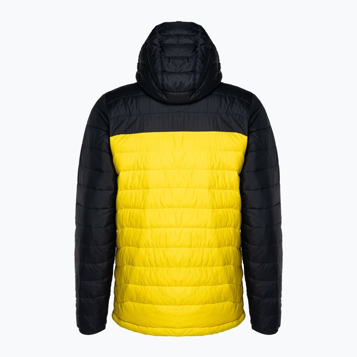 Columbia Powder Lite kapucnis férfi pehelypaplan kabát fekete/sárga 1693931 2