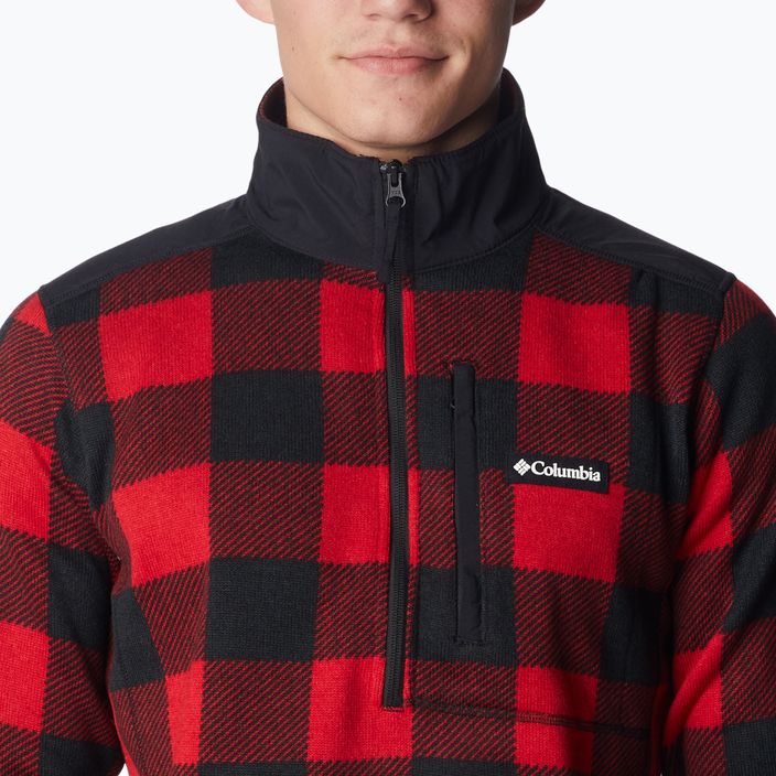 Columbia Sweater Weather II Nyomtatott hegyi piros kockás nyomtatott férfi trekking pulóver 4