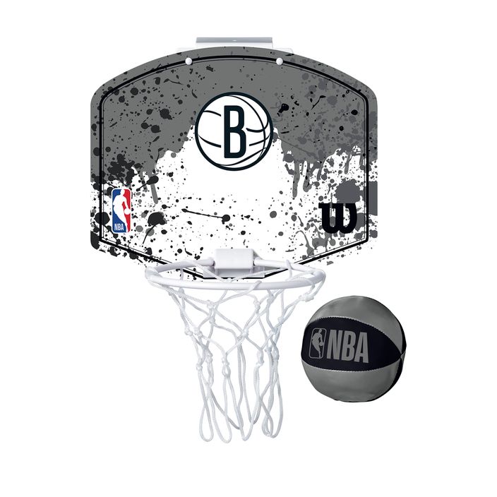 Wilson NBA Team Mini Hoop Brooklyn Nets kosárlabda szett fekete 2