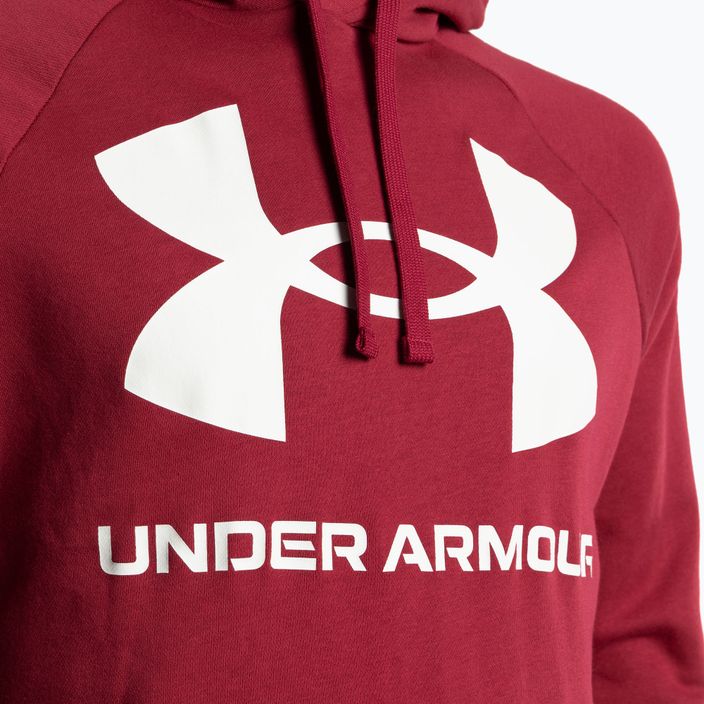 Under Armour férfi edzőpulóver Rival Fleece Big Logo HD piros és fehér 1357093-664 3