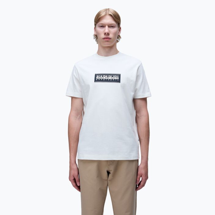 Férfi Napapijri S-Box Logo fehér heron póló