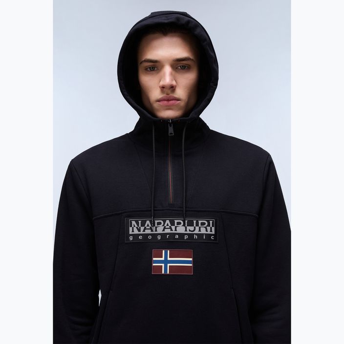 Férfi Napapijri Burgee Half Zip Hooded 2.0 pulóver fekete 041 4