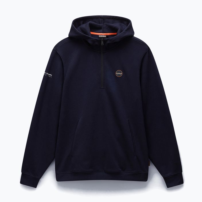 Férfi Napapijri B-Badge Half Zip kapucnis pulóver kék tengerészkék 6