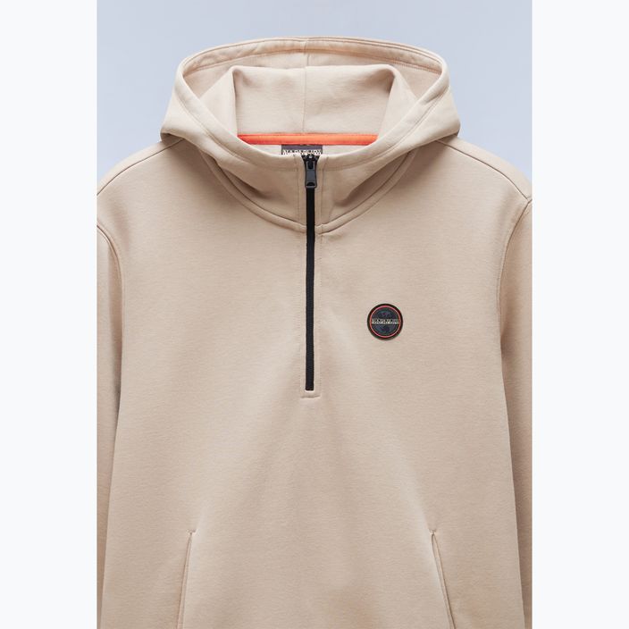 Férfi Napapijri B-Badge B-Badge Half Zip kapucnis pulóver bézs rocky 7