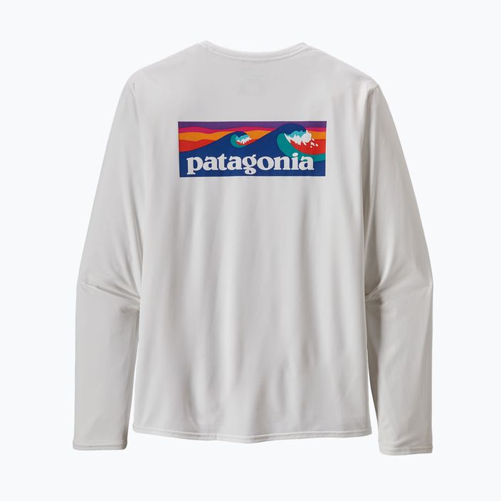 Férfi Patagonia Cap Cool Daily Graphic Shirt-Waters LS boardshort logó/fehér trekking hosszú ujjú póló 9