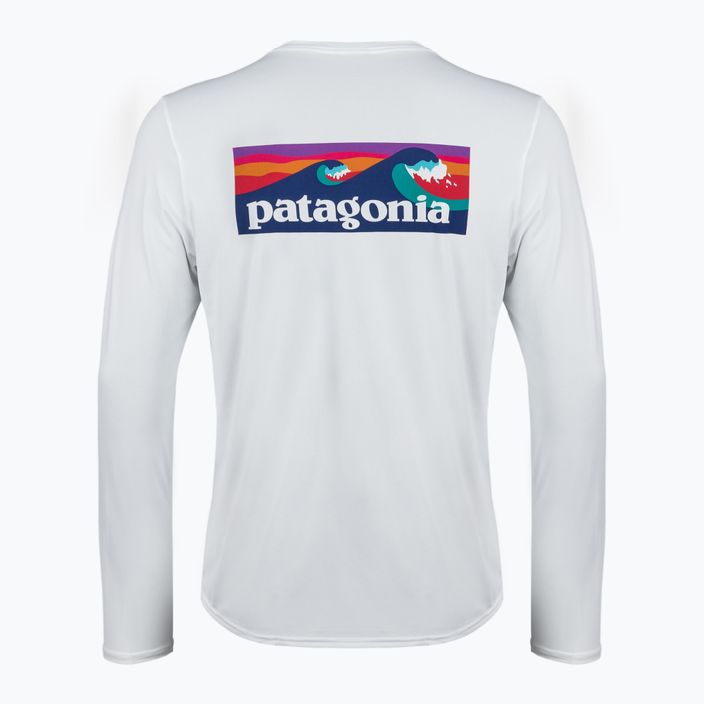 Férfi Patagonia Cap Cool Daily Graphic Shirt-Waters LS boardshort logó/fehér trekking hosszú ujjú póló 4