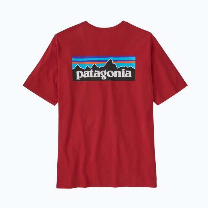 Férfi Patagonia P-6 Logo Responsibili-Tee trekking póló piros 5