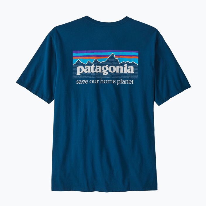 Férfi Patagonia P-6 Mission Organic lagom kék trekking póló 6