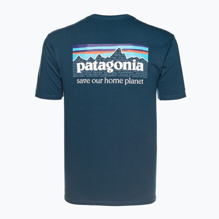 Férfi Patagonia P-6 Mission Organic lagom kék trekking póló 2