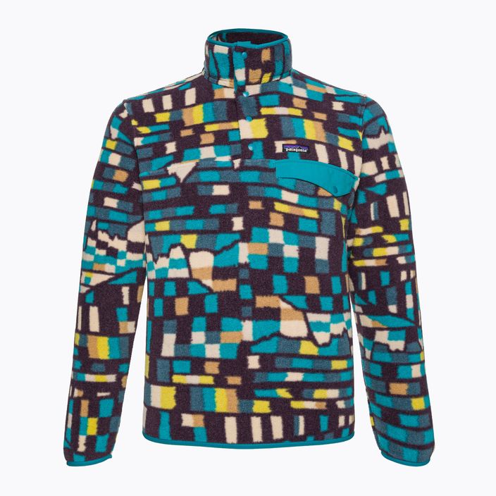 Patagonia férfi fleece pulóver LW Synch Snap-T P/O fitz roy patchwork/belay kék 3