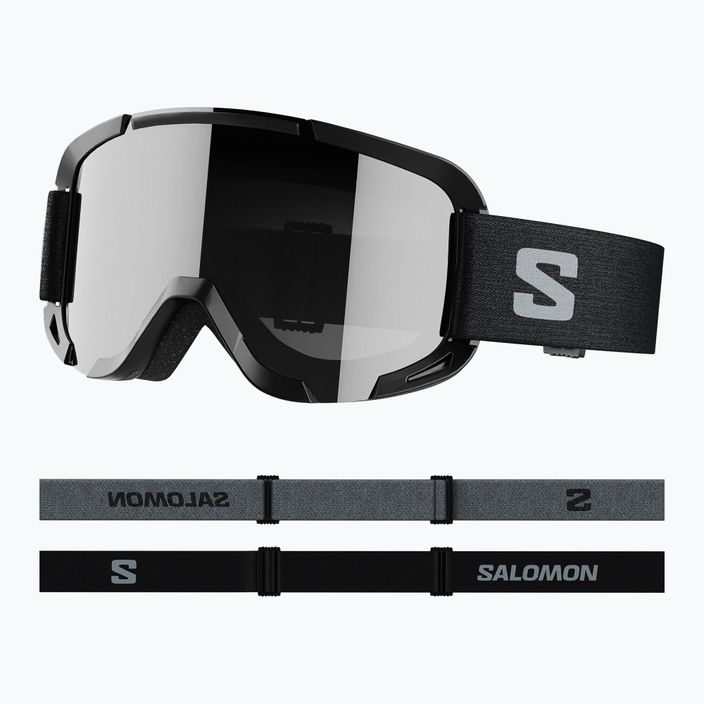 Gyermek síbukósisak Salomon Player Combo + szemüveg XV Jr black&tie/fekete ezüst 8