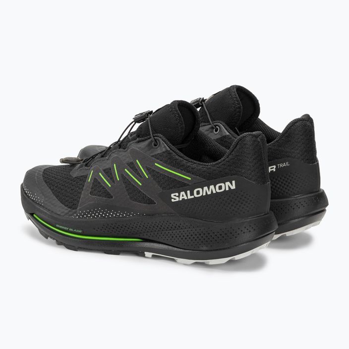 Férfi Salomon Pulsar Trail futócipő fekete/fekete/zöld gekkó 3
