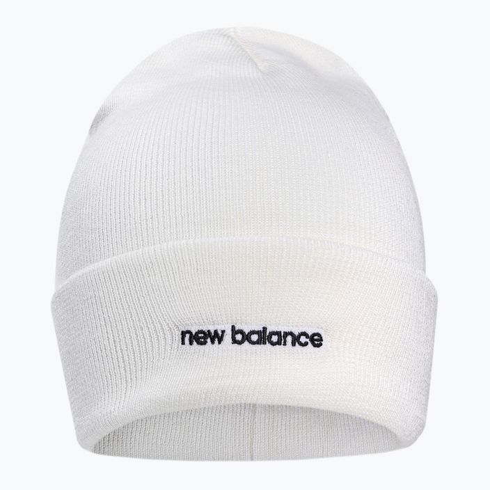 Női téli sapka New Balance Knit Cuffed Beanie hímzett fehér NBLAH13032WT 2