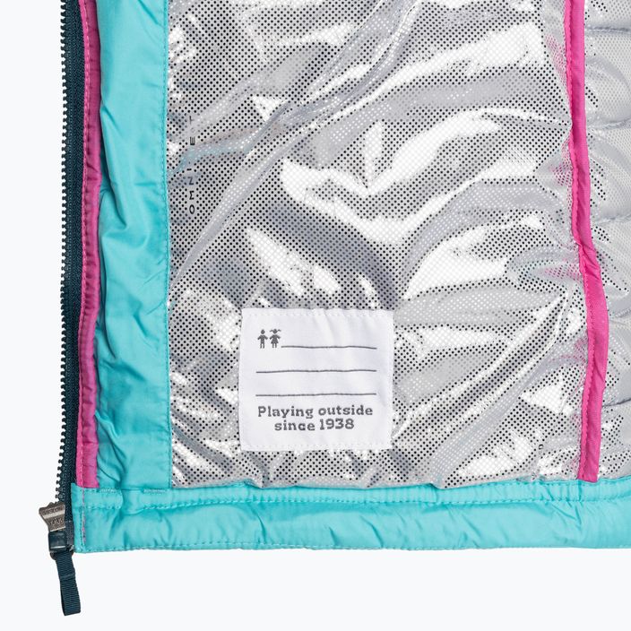 Columbia Powder Lite kapucnis gyermek pehelypaplan kabát gejzír/rózsaszín jég 4