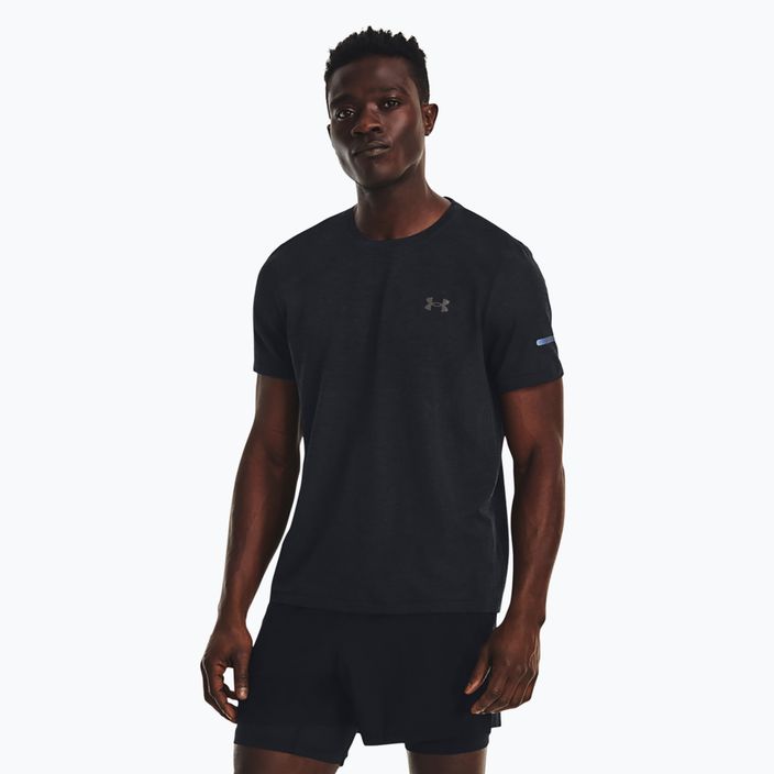 Férfi Under Armour Seamless Stride futópóló fekete/fényvisszaverő