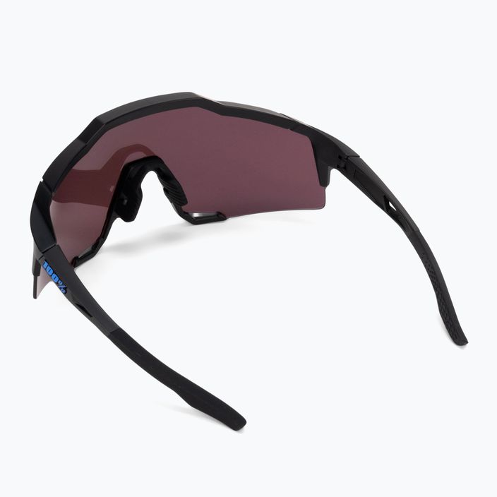 100% Speedcraft matt fekete / hiperkék többrétegű tükör kerékpáros szemüveg 60007-00004 3