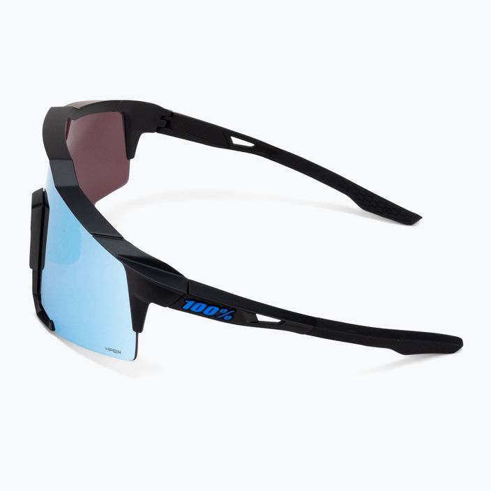 100% Speedcraft matt fekete / hiperkék többrétegű tükör kerékpáros szemüveg 60007-00004 5