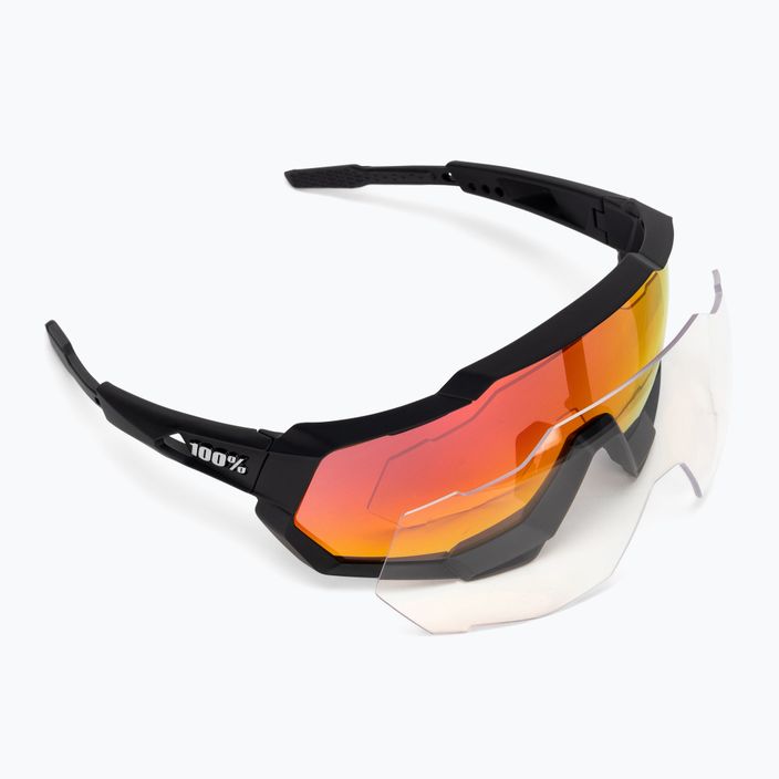 Kerékpáros szemüveg 100% Speedtrap puha tapintású fekete/piros többrétegű tükör 60012-00004