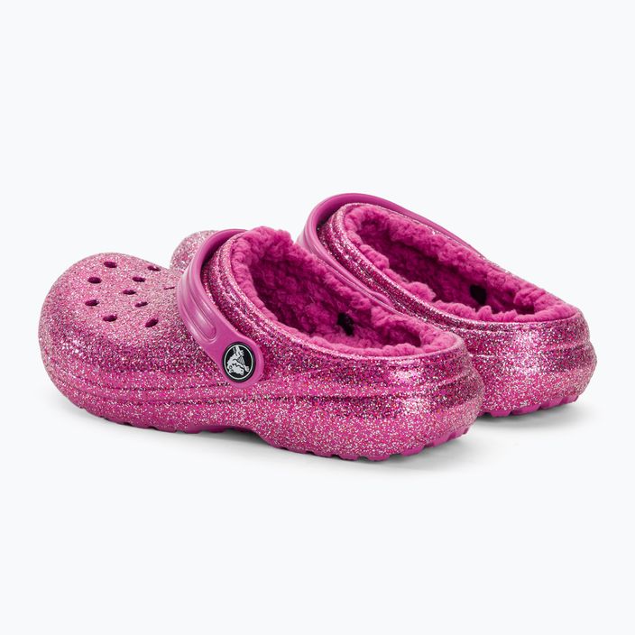 Crocs Classic Lined Glitter Clog fukszia fun/multi gyermek flip-flopok 4