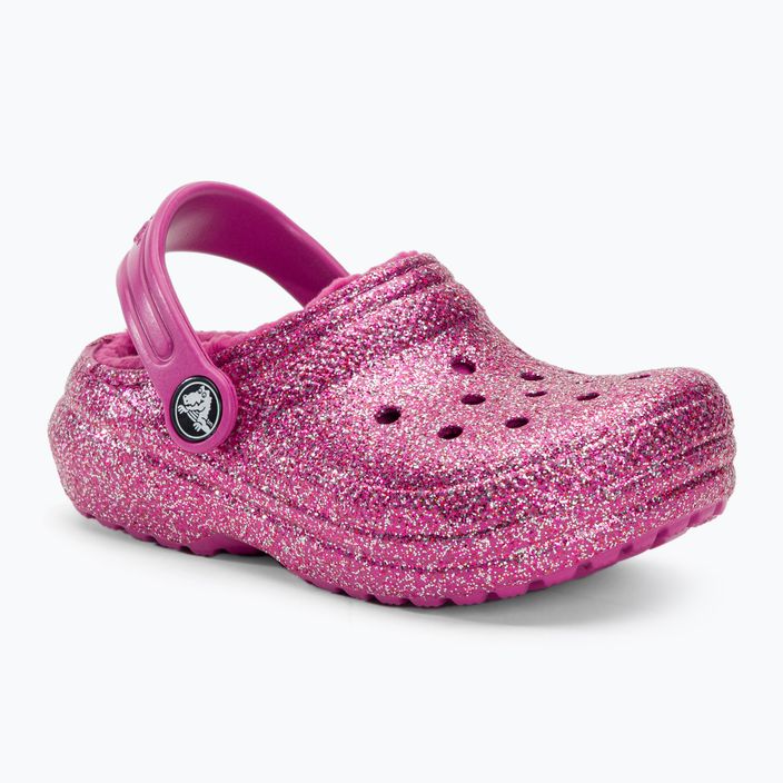 Crocs Classic Lined Glitter Clog fukszia fun/multi gyermek flip-flopok 2