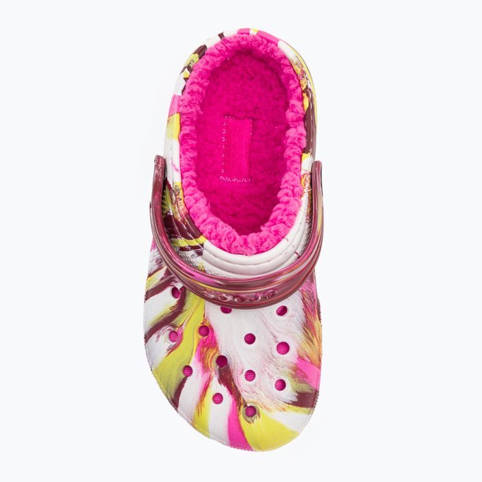 Crocs Classic Lined Marbled Clog elektromos rózsaszín/multi gyermek flip-flopok 7