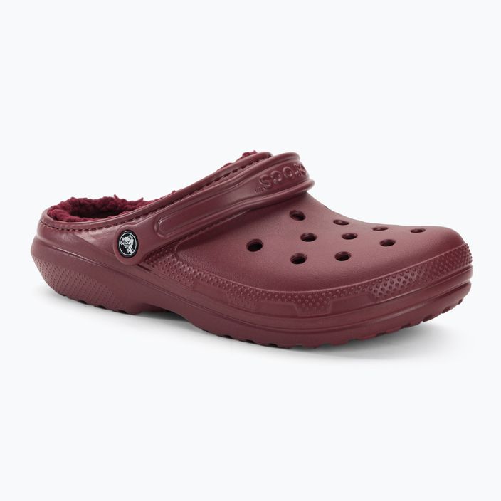 Crocs Classic bélelt Clog flip-flop bordeaux-i színű flip-flopok