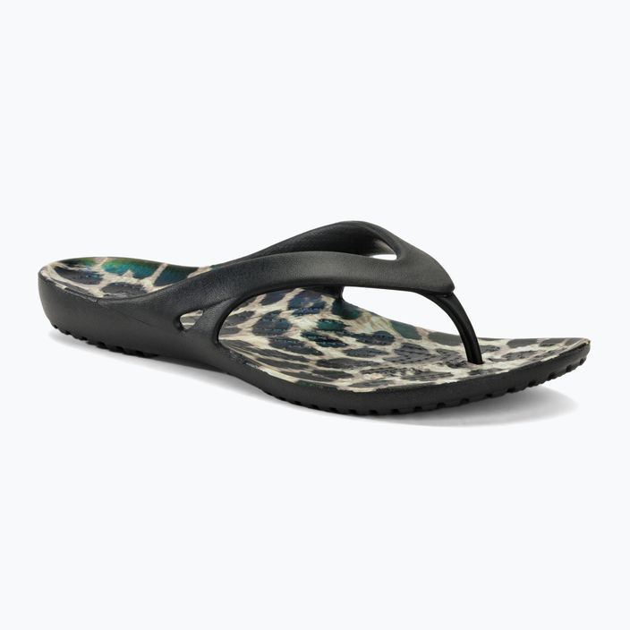 Női Crocs Kadee II Graphic fekete/multi állatos flip flopok