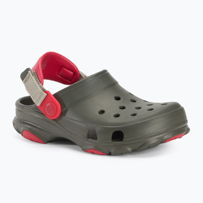 Crocs All Terrain Kids poros olajzöld flip-flopok 2