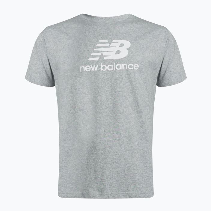 New Balance Essentials Stacked Logo Co szürke férfi edzőpóló NBMT31541AG 5
