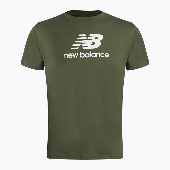 New Balance Essentials Stacked Logo Co férfi edzőpóló zöld NBMT31541DON 5