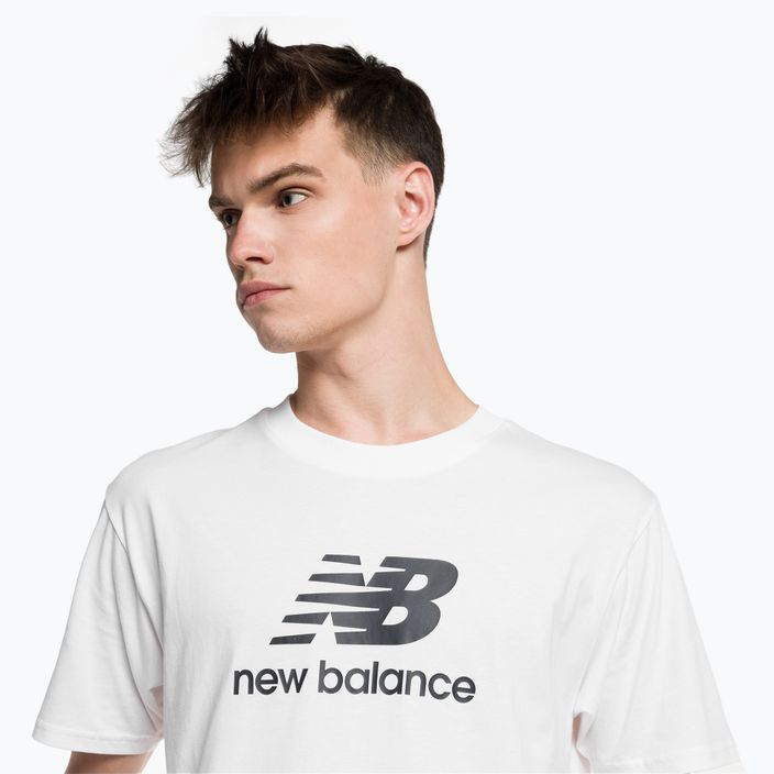 New Balance Essentials Stacked Logo Co férfi edzőpóló fehér NBMT31541WT 4