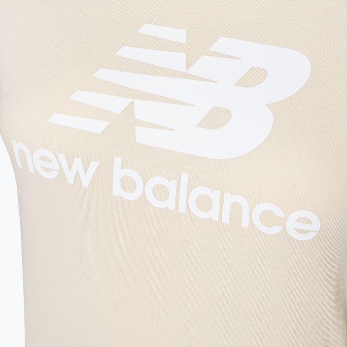 Női New Balance Essentials Stacked Logo Co T-shirt bézs NBWT31546 7