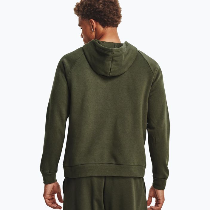 Under Armour férfi kapucnis pulóver Rival Fleece Logo HD marine zöld/fehér színből 2