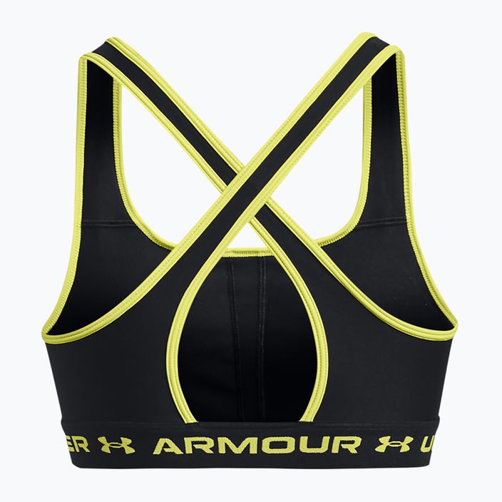 Under Armour Crossback Mid fekete/lime sárga fitness melltartó 6