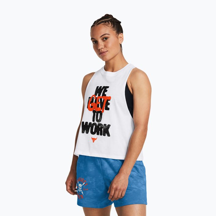 Női edző tank topUnder Armour Project Rock Underground white/black/phoenix