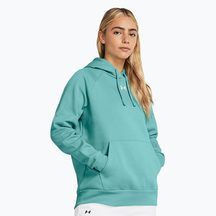 női pulóver Under Armour Rival Fleece Hoodie radial turquoise/white