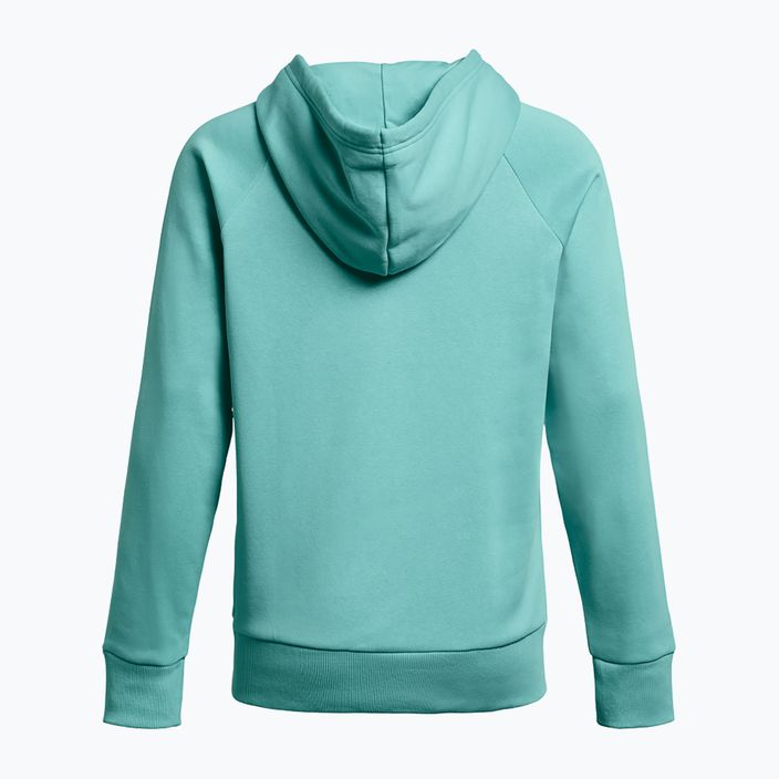 női pulóver Under Armour Rival Fleece Hoodie radial turquoise/white 5