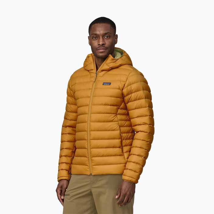 Férfi Patagonia Down Sweater Hoody gömbhal arany kabát