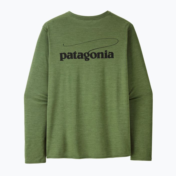 Férfi Patagonia Cap Cool Daily Graphic Shirt-Waters casting logo/terrain green x-dye hosszú ujjú póló