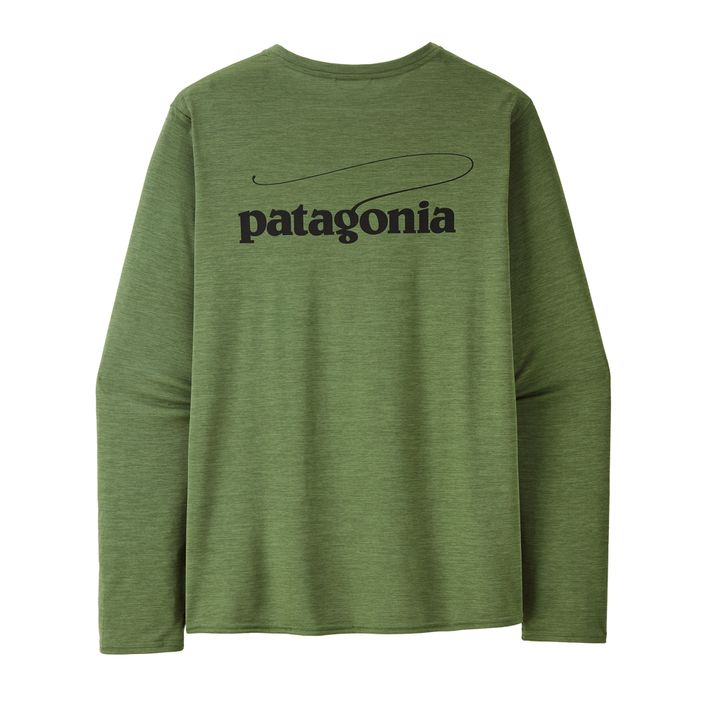 Férfi Patagonia Cap Cool Daily Graphic Shirt-Waters casting logo/terrain green x-dye hosszú ujjú póló 2