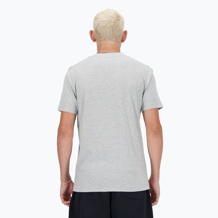 Férfi New Balance Stacked Logo atlétikai szürke póló 4