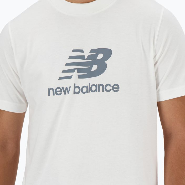 Férfi New Balance Stacked Logo póló fehér 4