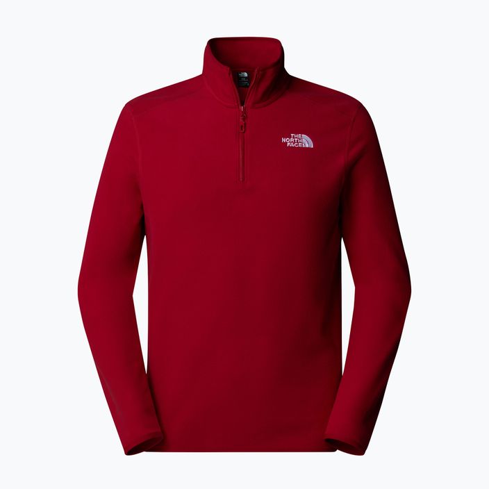 Férfi The North Face 100 Glacier 1/4 Zip 1/4 Zip gránátvörös pulóver