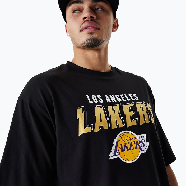 férfi póló New Era Team Script OS Tee Los Angeles Lakers black 4
