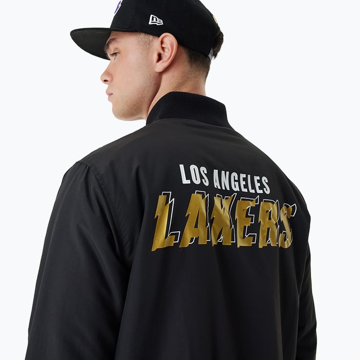 Férfi New Era NBA Script BP Bomber Los Angeles Lakers kabát fekete 4