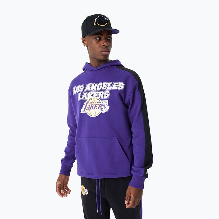 Férfi New Era NBA NBA Large Graphic OS Hoody Los Angeles Lakers pulóver lila