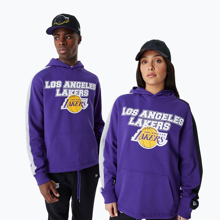 Férfi New Era NBA NBA Large Graphic OS Hoody Los Angeles Lakers pulóver lila 8