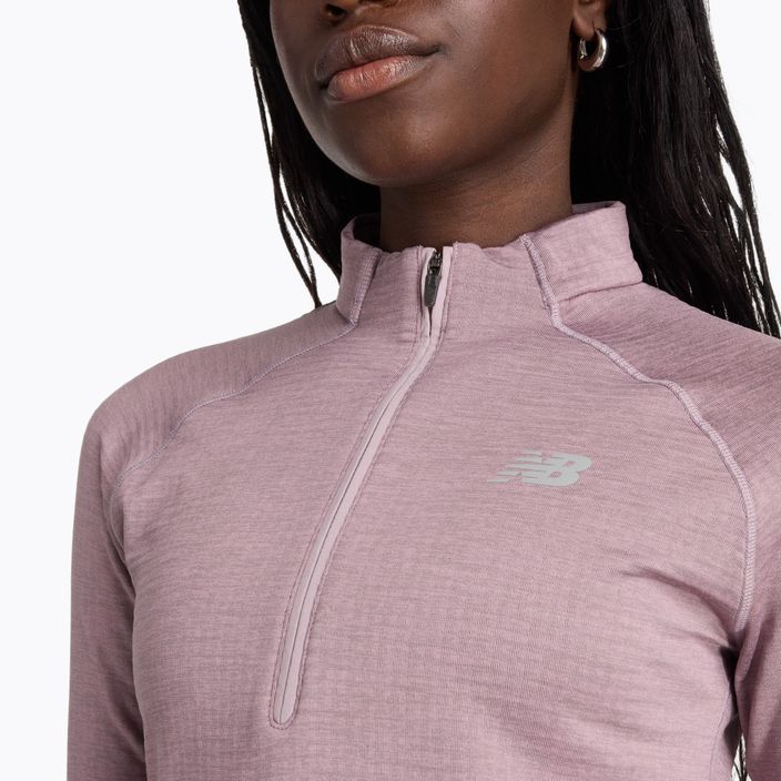 Női New Balance Athletics Heat Grid 1/2 Zip jég bor heather futás hosszú ujjú 4