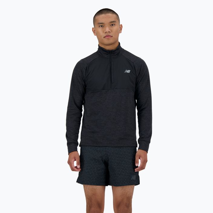 Férfi New Balance Athletics Heat Grid 1/2 Zip futó hosszú ujjú fekete